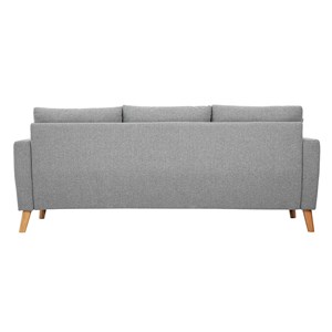 Canapé 3 places en tissu gris et bois clair munik