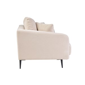 Canapé 3 places en tissu effet velours beige et métal noir jerry