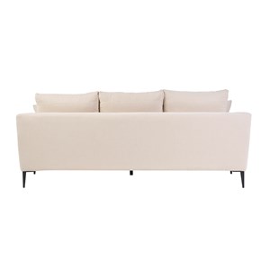 Canapé 3 places en tissu effet velours beige et métal noir jerry