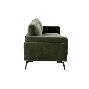 Canapé 3 places en tissu effet velours vert kaki et métal noir mosco