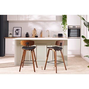 Tabourets de bar marron et bois clair h69 cm (lot de 2) vasco