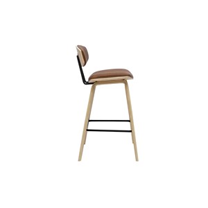 Tabourets de bar marron et bois clair h69 cm (lot de 2) vasco