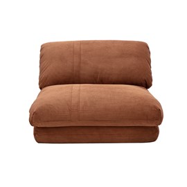Chauffeuse 1 place convertible en tissu velours côtelé terre brûlée spencer