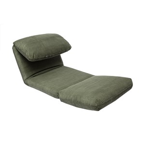 Chauffeuse 1 place convertible en tissu velours côtelé vert kaki spencer