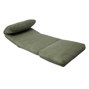 Chauffeuse 1 place convertible en tissu velours côtelé vert kaki spencer