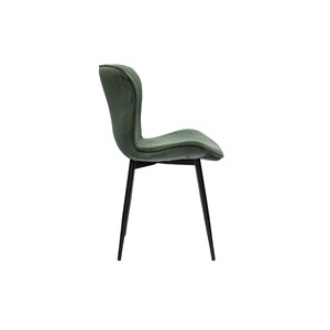 Chaises en tissu velours côtelé vert kaki et métal noir (lot de 2) addict