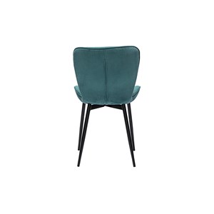 Chaises en tissu velours côtelé bleu canard et métal noir (lot de 2) addict