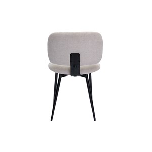 Chaises en tissu effet velours texturé beige et métal noir (lot de 2) atrium