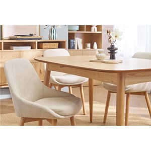 Chaises en tissu effet velours beige et bois clair massif (lot de 2) holo