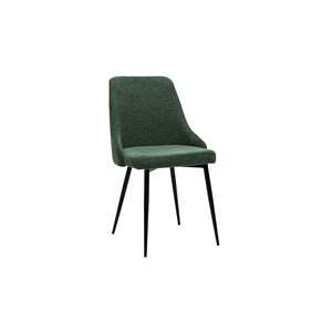 Chaises en tissu effet velours texturé vert foncé et métal noir (lot de 2) cult