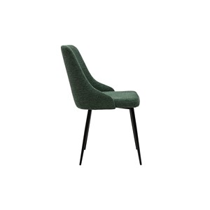 Chaises en tissu effet velours texturé vert foncé et métal noir (lot de 2) cult