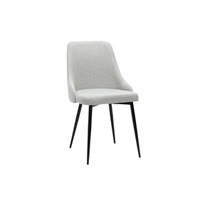 Chaises en tissu effet velours texturé gris clair et métal noir (lot de 2) cult
