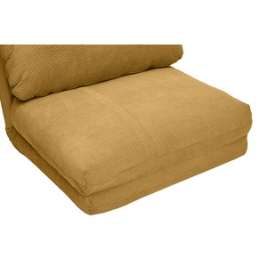 Chauffeuse 1 place convertible en tissu velours côtelé jaune curry spencer