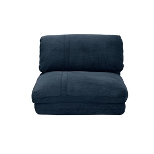 Chauffeuse 1 place convertible en tissu velours côtelé bleu foncé spencer