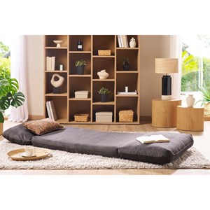 Chauffeuse 1 place convertible en tissu velours côtelé bleu foncé spencer