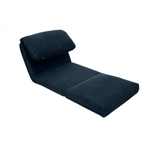 Chauffeuse 1 place convertible en tissu velours côtelé bleu foncé spencer