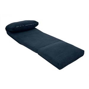 Chauffeuse 1 place convertible en tissu velours côtelé bleu foncé spencer