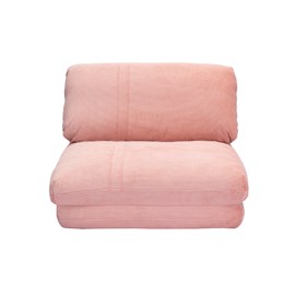 Chauffeuse 1 place convertible en tissu velours côtelé rose spencer