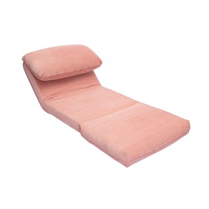 Chauffeuse 1 place convertible en tissu velours côtelé rose spencer