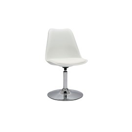 Chaise pivotante blanche et métal chromé steevy v2