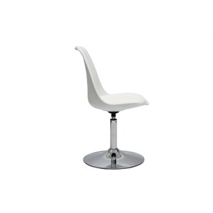 Chaise pivotante blanche et métal chromé steevy v2