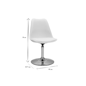 Chaise pivotante blanche et métal chromé steevy v2