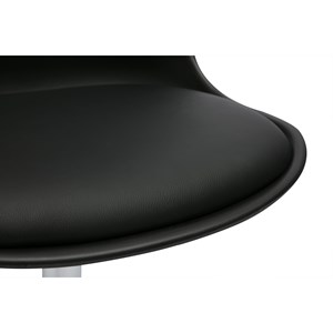 Chaise pivotante noire et métal chromé steevy v2