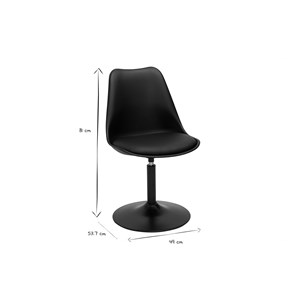 Chaise pivotant noir mat steevy v2