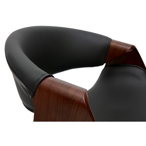 Tabouret de bar noir et bois foncé 65 cm pivotant 360° aramis