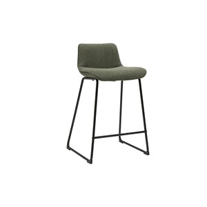 Tabourets de bar en tissu vert kaki et métal h65 cm (lot de 2) boost