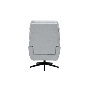 Fauteuil pivotant en tissu chenille gris et métal noir jonah