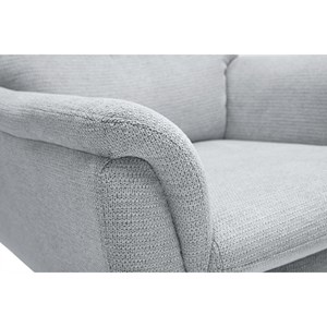 Fauteuil pivotant en tissu chenille gris et métal noir jonah