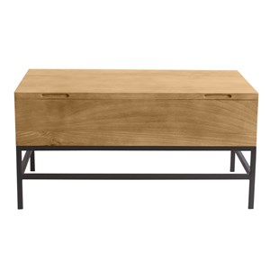 Table basse relevable bois manguier massif et métal noir l90 cm ypster