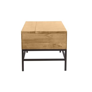 Table basse relevable bois manguier massif et métal noir l90 cm ypster