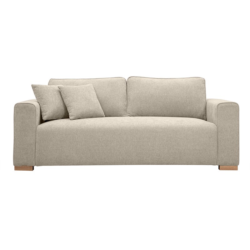 Canapé 3 places en tissu effet velours texturé beige pepper