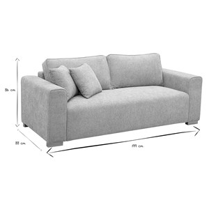 Canapé 3 places en tissu effet velours texturé beige pepper