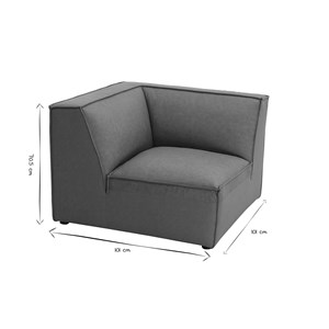 Module d'angle central pour canapé en cuir marron split