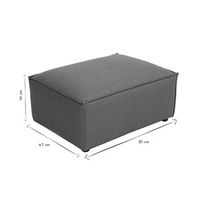 Pouf repose pieds en cuir marron split