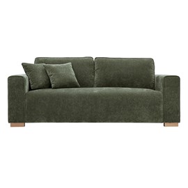 Canapé 3 places en tissu effet velours vert kaki pepper