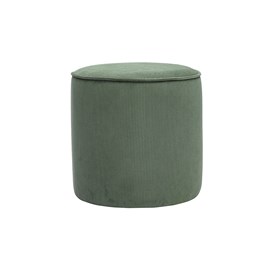 Pouf rond en velours côtelé vert kaki d40 cm paul