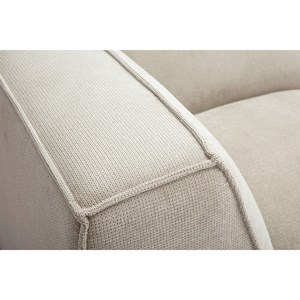 Module d'angle central pour canapé en tissu chenille beige split