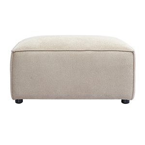 Pouf repose pieds en tissu chenille beige split