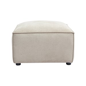 Pouf repose pieds en tissu chenille beige split