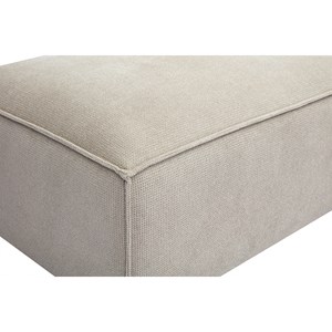 Pouf repose pieds en tissu chenille beige split