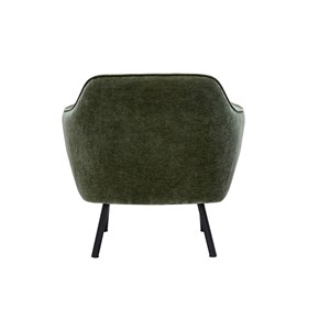 Fauteuil en tissu effet velours vert kaki et métal noir laurens