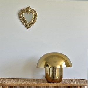 Miroir coeur ex-voto grand modèle doré