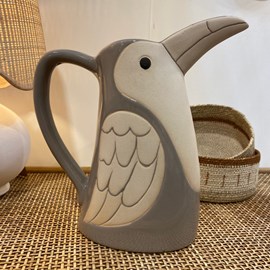 Pichet, carafe ou vase oiseau en grès