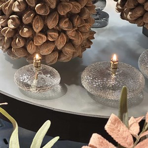 Lampe à huile galet martelé taille m