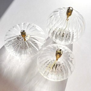 Lampe à huile boule striée taille s -