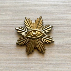 Déco murale œil ex-voto doré déco